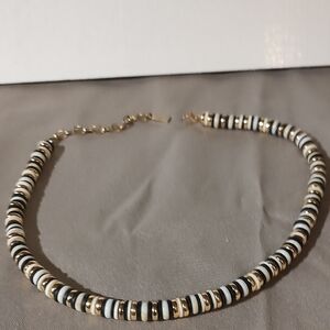 Elegant Gold and Black Beaded Necklace